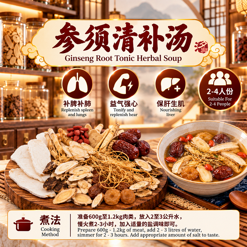 药材汤 参须清补汤shopee