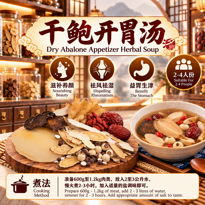 药材汤 干鲍开胃汤shopee 1