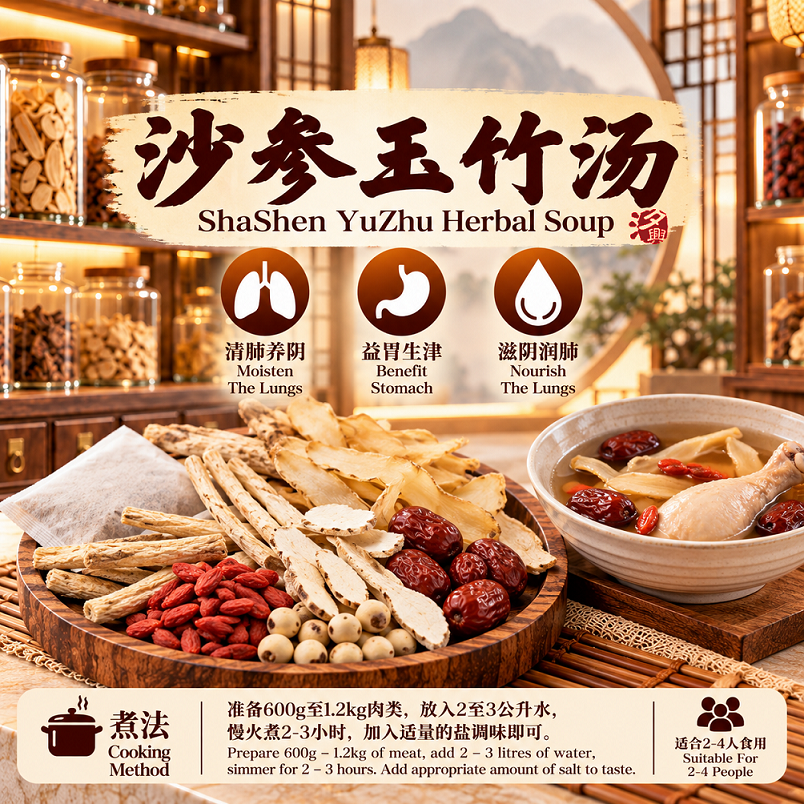 药材汤 沙参玉竹汤shopee